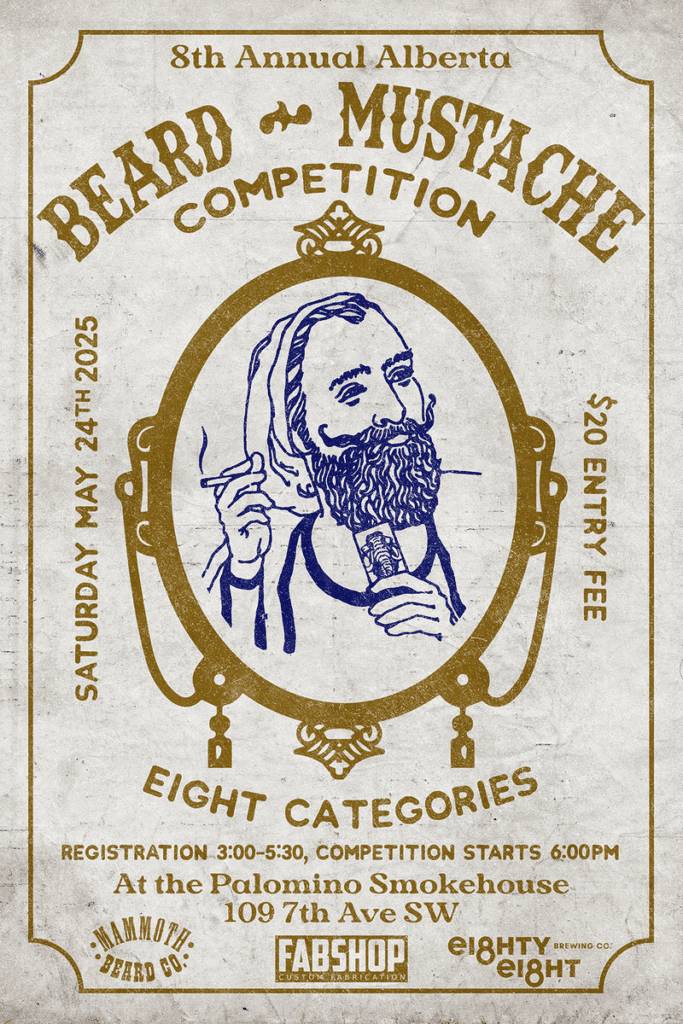 Eighth Annual Alberta Beard and Moustache Championships Logo