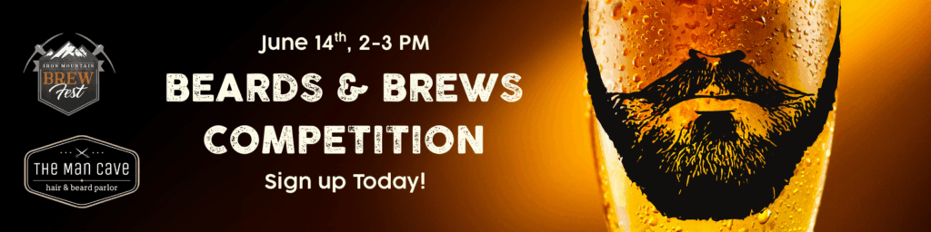 8th Annual Brewfest Beard and Mustache Competition | Iron Mountain, Michigan Logo