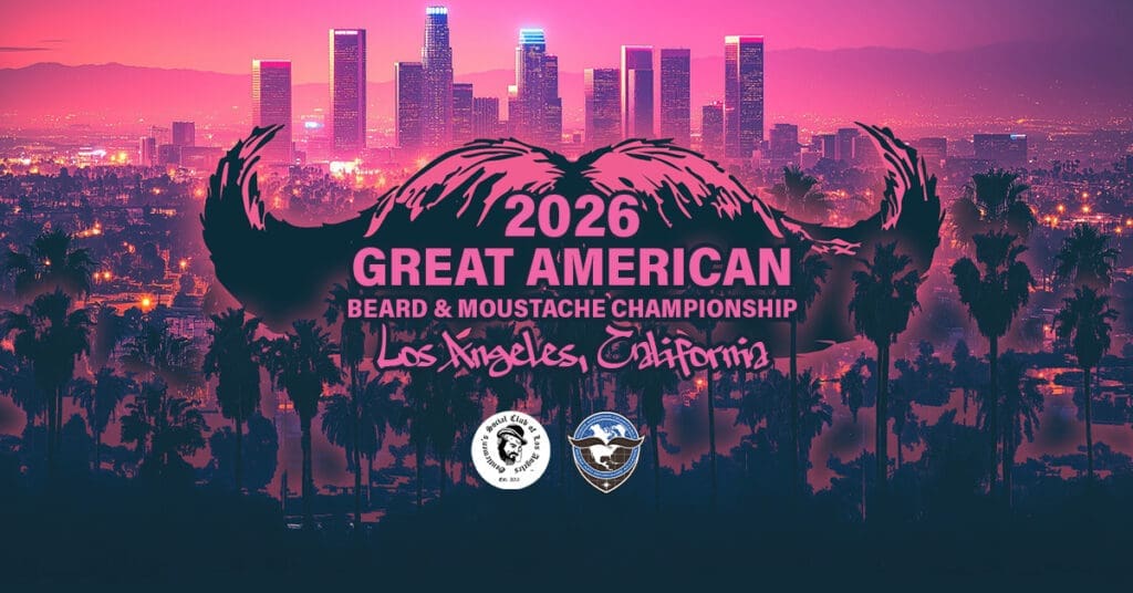 The 2026 Great American Beard and Moustache Championship | Los Angeles, California Logo