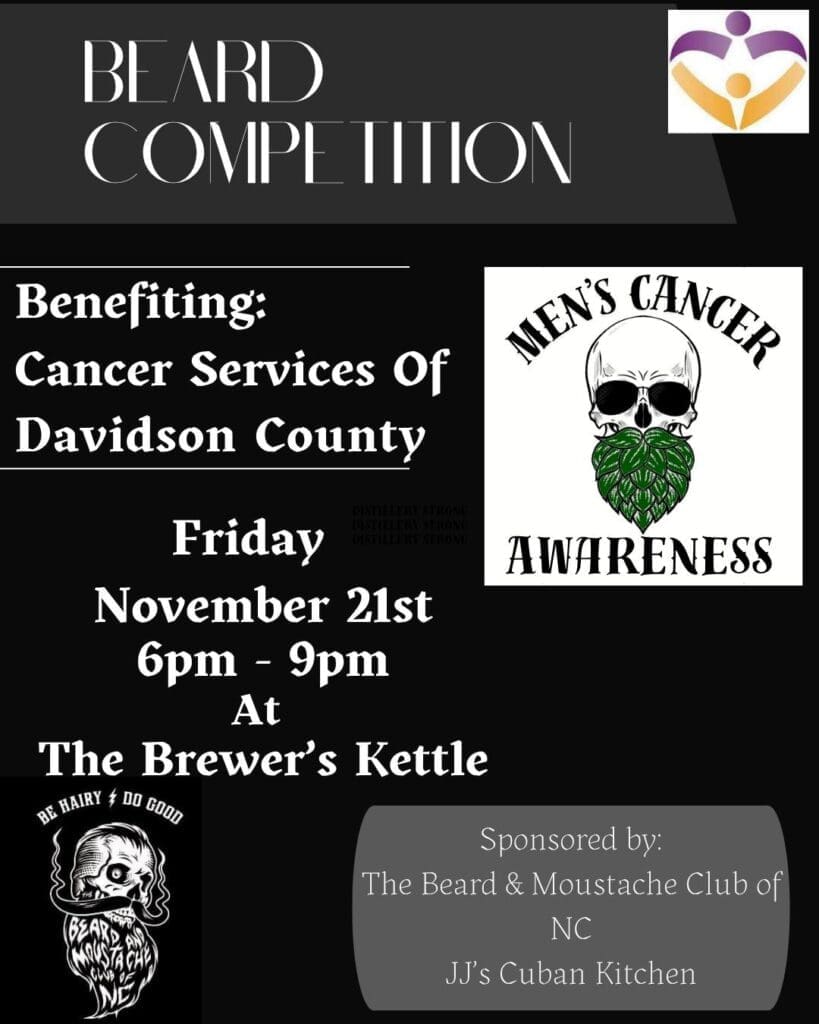 Annual Men’s Cancer Awareness Beard Competition | Lexington, North Carolina Logo