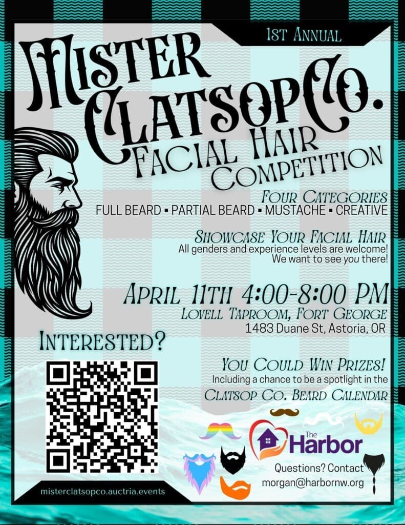 Mister Clatsop County Facial Hair Competition | Astoria, Oregon Logo