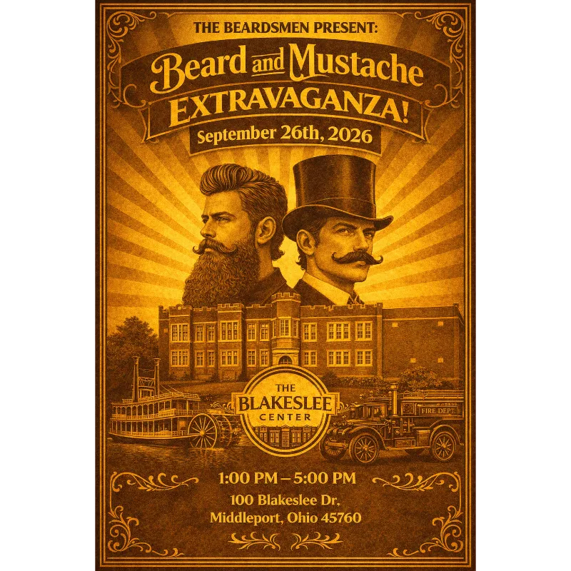 The Beard and Mustache Extravaganza 2026 | Middleport, Ohio Logo