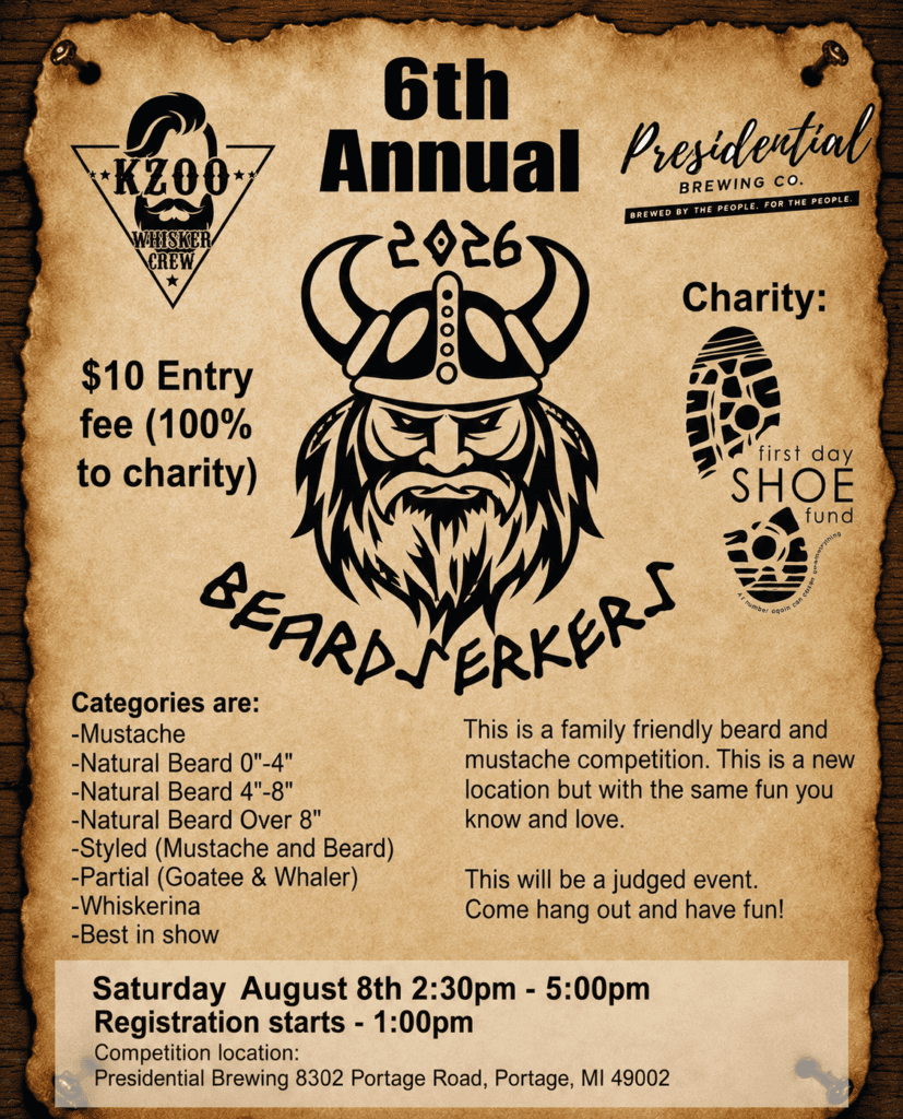 6th Annual Beardzerker Beard Competition | Kalamazoo, Michigan Logo